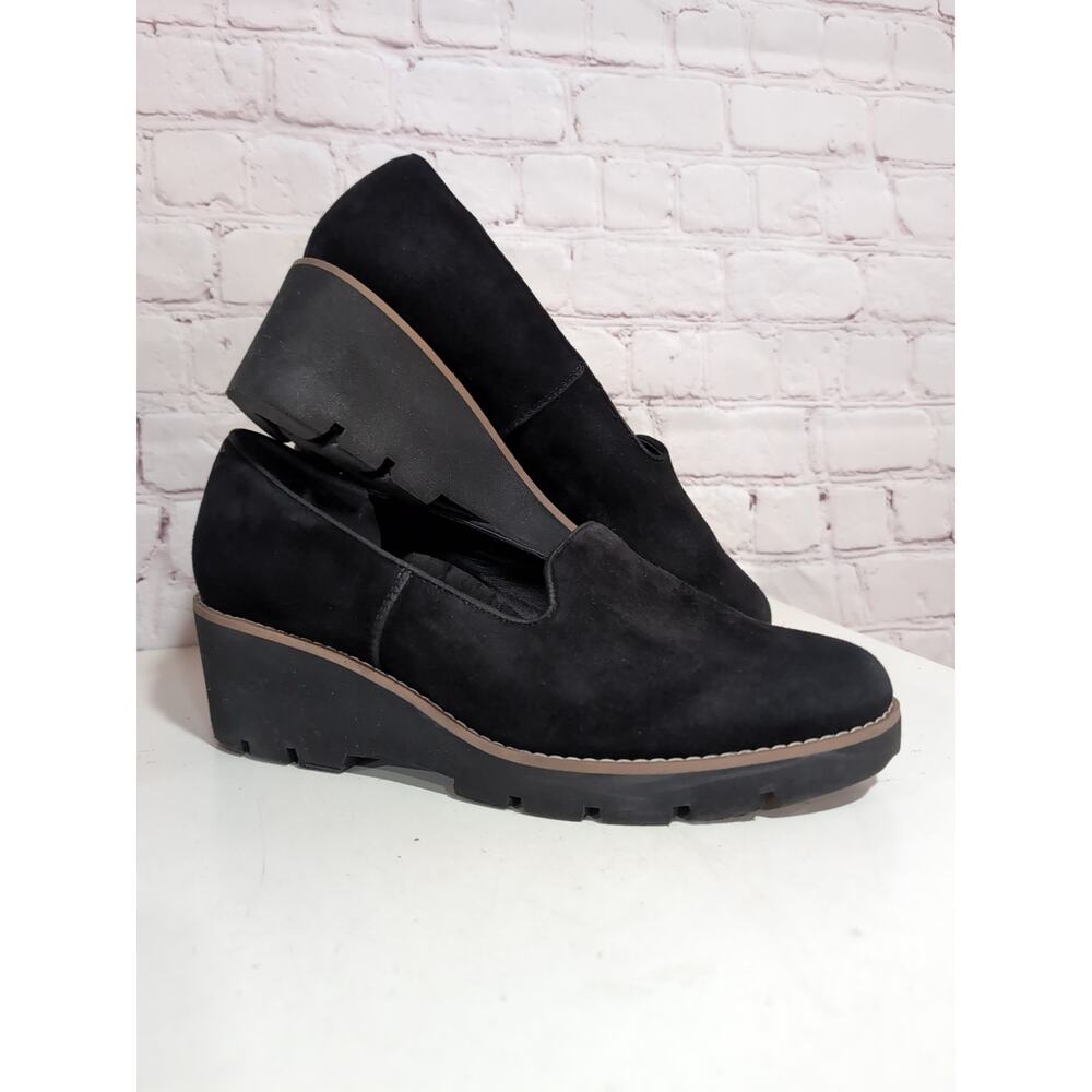 Vionic Women's Size 10 Willa Wedge Water Repellent Black Suede Euro 41
